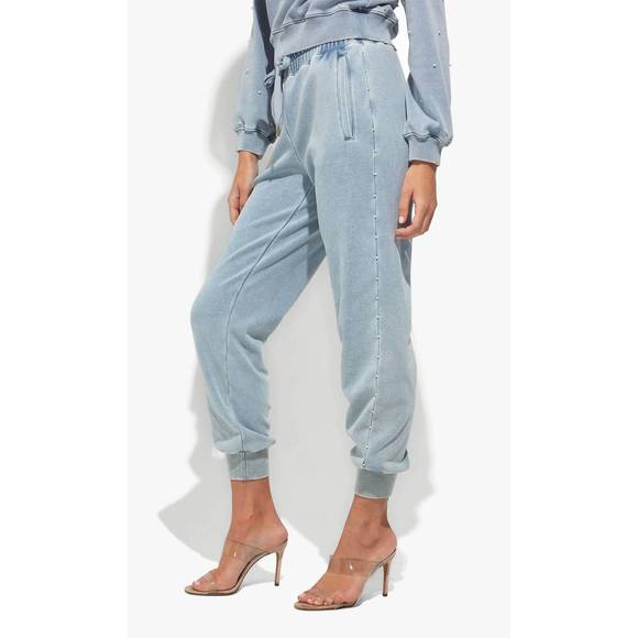 NEW GENERATION LOVE giada sweatpants in washed denim/pearl - Picture 2 of 3